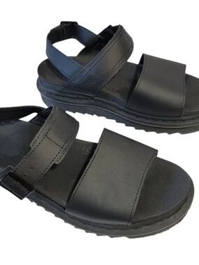 Women's Doc Martens Voss Soft Air Wair Leather Chunky Sandals Black  9/ EU 41